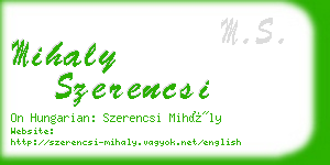 mihaly szerencsi business card